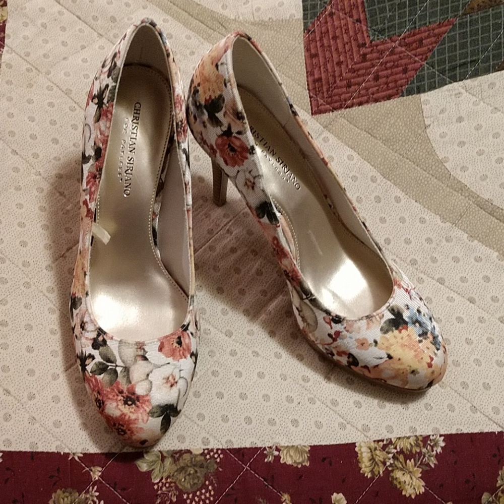 Floral print Christian Siriano heels